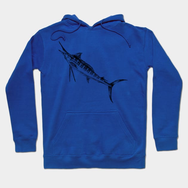 Marlin Fish Print Hoodie by rachelsfinelines